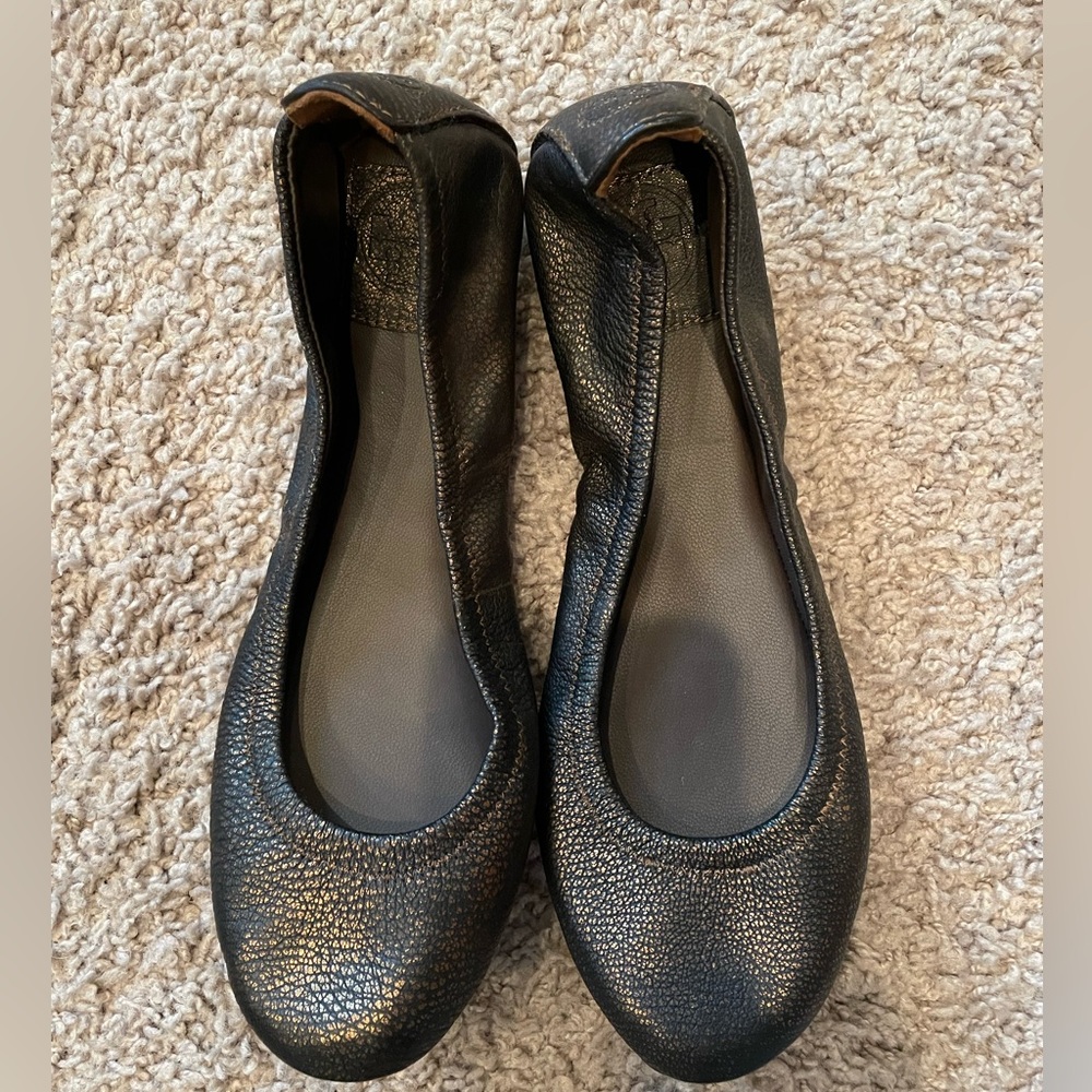 Bronze Tory Burch leather ballet flats size 8